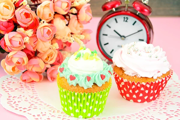 Tarta con Crema, Cupcake —  Fotos de Stock
