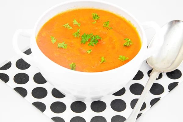 Wortel crème soep dieet voedsel — Stockfoto