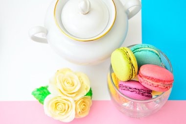 güzel ve renkli Fransızca macaroons