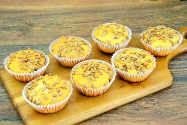Ayçiçeği tohumu ile cupcakes