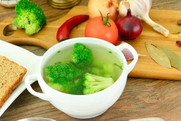 Broccoli och morötter soppa. Kost Fitness kost — Stockfoto
