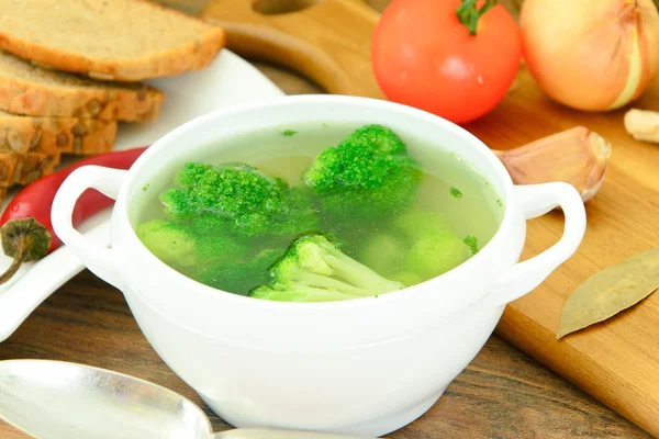 Broccoli e zuppa di carote. Dieta Fitness Nutrizione — Foto Stock