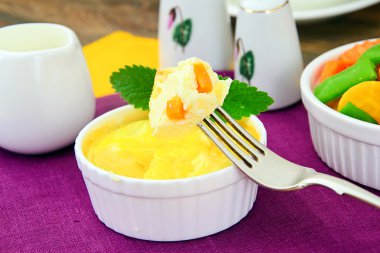 Havuç ve yeşil fasulye ile diyet omlet