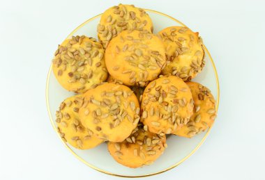 Ayçiçeği tohumu ile taze Cupcakes.