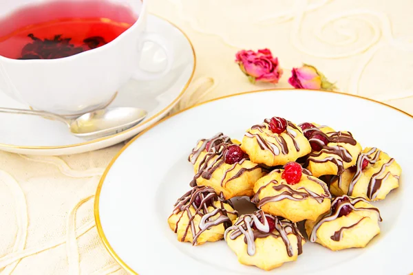 Delicious Christmas Cookies with Cranberries Kurabye — Stock Photo, Image