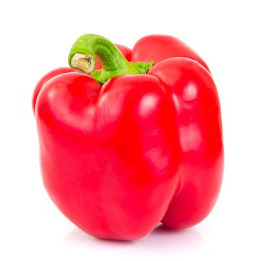 Beyaz arka plan üzerinde izole renkli taze tatlı biber.