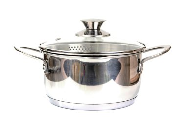 Beyaz bir arka plan üzerinde izole parlak Metal Pan