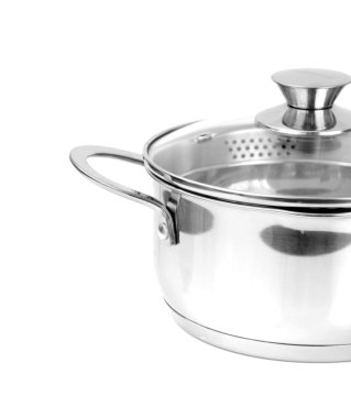 Beyaz bir arka plan üzerinde izole parlak Metal Pan