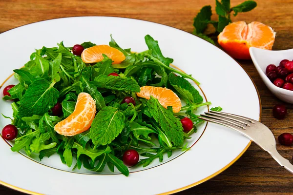 Salada de Arugula, Mandarim e Romã — Fotografia de Stock