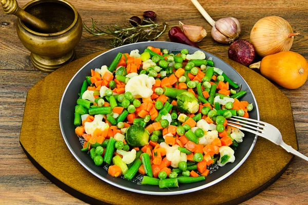 Mezcla Mexicana de Verduras. Tomates, Raíz de Apio, Frijoles Verdes, P — Foto de Stock