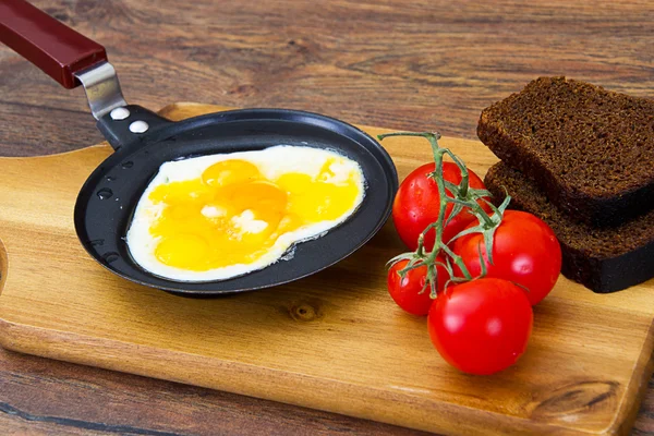 Fried Eggs in the Form of Heart — Stock Photo, Image