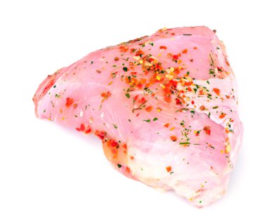 Baharat beyaz B izole ızgara ham ülkemizde bir parça