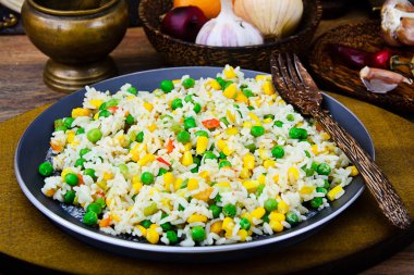 Risotto ile sebzeler, bezelye