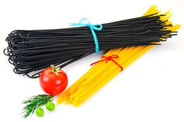 Siyah makarna, spagetti Squid mürekkep, Seefood