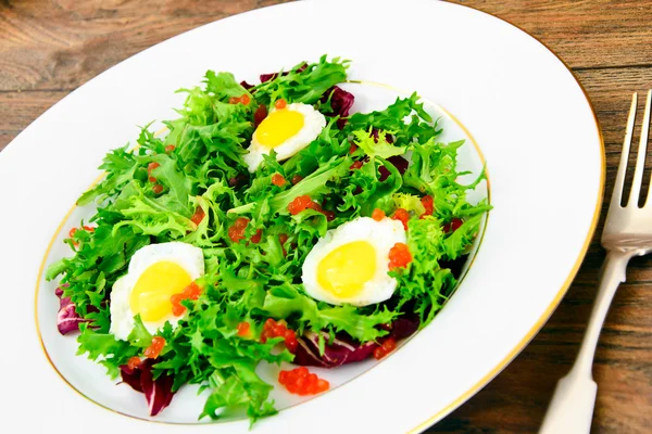 Salata karışımı Batavi, Frise, Radicchio, hindiba, diyet Mel — Stok fotoğraf