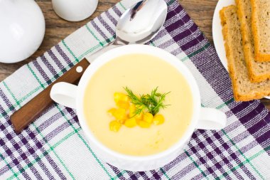 Soup of Mashed Potato with Corn clipart