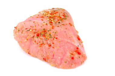 Baharat beyaz B izole ızgara ham ülkemizde bir parça