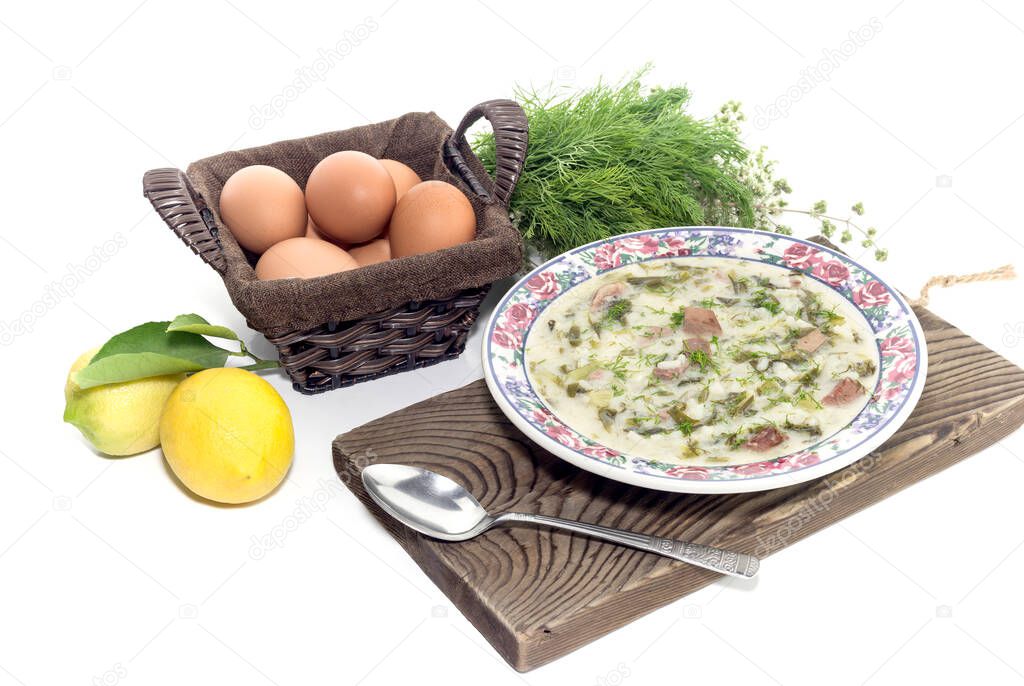 The easter composition. National Greek soup 