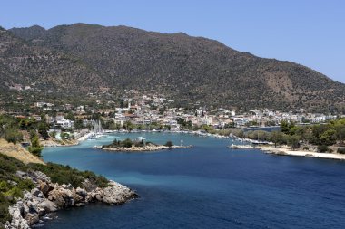 Yunanistan 'daki Methana volkanik yarımadası.