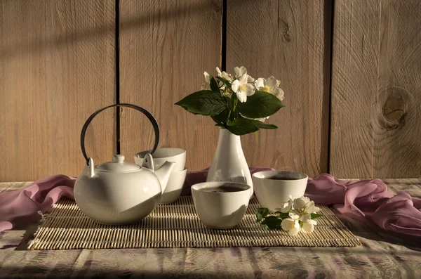 The morning tea in cups — Stock Photo, Image