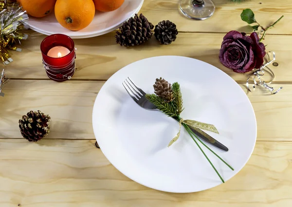 The serving New Year's table — Stock Photo, Image