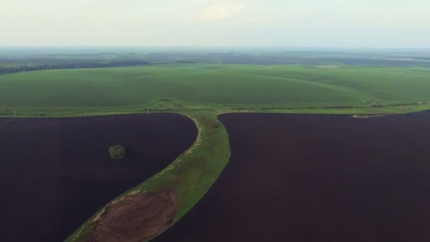 Luchtfoto van het prachtige landschap, velden, natuur — Stockvideo