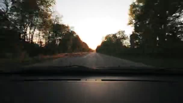 Conducir coche por la noche - pov, la naturaleza — Vídeos de Stock