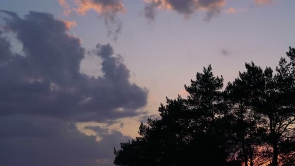 Дивовижні погодні хмари рухаються ввечері. Час перемикання у 4k — стокове відео