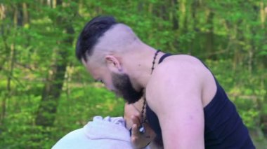 Closeup arasında master ve takipçisi niteliğine Wing Chun ile mücadele. Yavaş yavaş