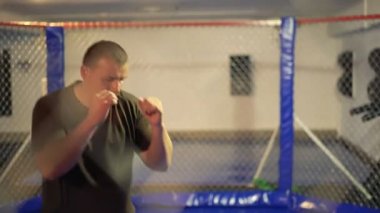 Bir boks kafeste 4 k egzersiz yaparak sporcu