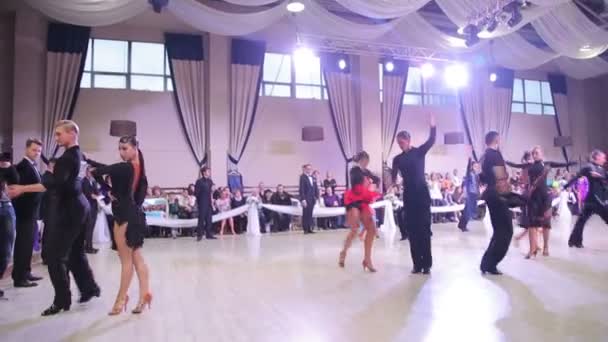 Ukraine, ternopil, 12. März 2016: ternopil dance adults contest grande cup 2016 — Stockvideo