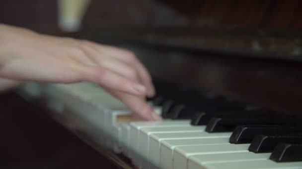 Πιάνο, πιανίστας χέρια αναπαραγωγή μουσικής — Αρχείο Βίντεο