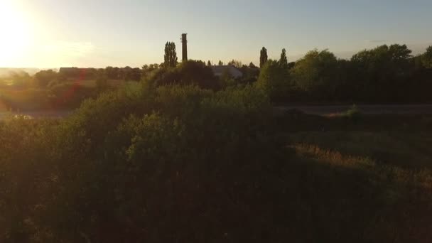 Vista aérea do pôr do sol — Vídeo de Stock