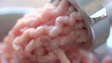 Eylem doğrayıcılardan makinenin taze kıyılmış et ile kapatmak