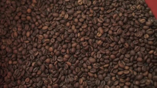 烘烤咖啡豆的背景 — 图库视频影像