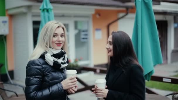 Two young girls have seen something interesting — Stock Video