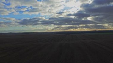 Anteni: Uçuş günbatımı buğday alanında üzerinde