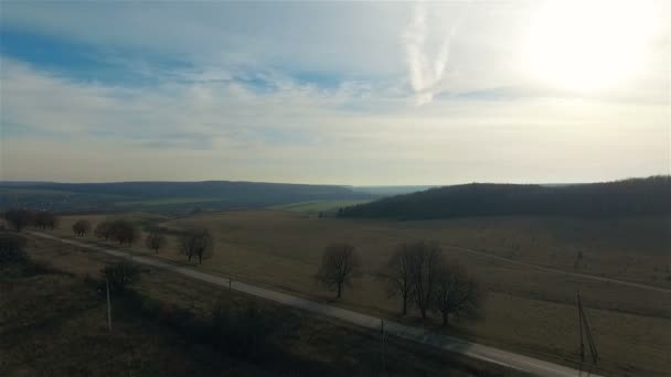 Luchtfoto uitzicht over het veld — Stockvideo