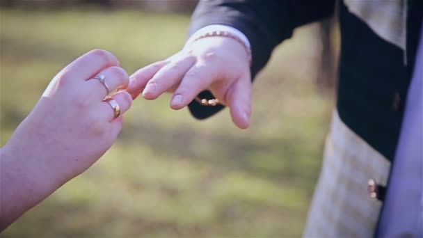 La mariée porte une alliance marié — Video