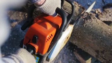 Elektrikli testere adam kesme yakacak odun