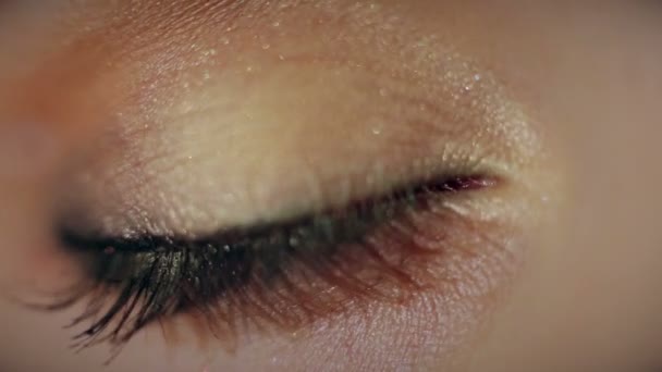 Beautiful Women eye Macro — Stock Video