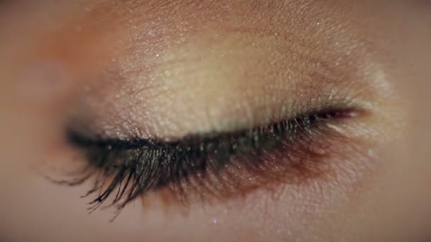 Beautiful Women eye Macro — Stock Video