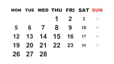 5 Şubat 2029, Animasyon 2027 Şubat takvimi, görevler, notlar ve yapılacaklar listesi için boşluk ile 5 Şubat vurgulama.