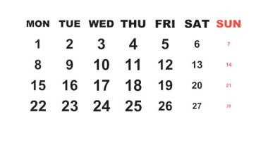 16 Şubat 2027, Animasyon 2025 Şubat takvimi, görevler, notlar ve yapılacaklar listesi için yer ile 16 Şubat vurgulama.