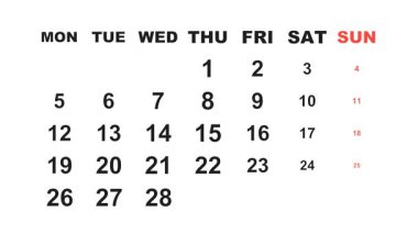 27 Şubat 2029, Animasyon 2027 Şubat takvimi, görevler, notlar ve yapılacaklar listesiyle 27 Şubat 'ı vurguluyor.
