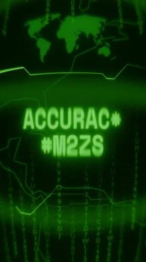 Eski yeşil Dikey Retro CRT ekranı metni gösterir ACCURACY Check Rastgele hata ve Haking biçimi