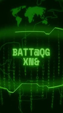 Eski yeşil Dikey Retro CRT ekranı, metin Battery Düşük görünüm rastgele hata ve Haking biçimi