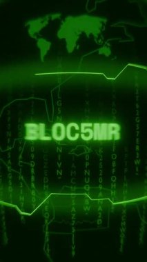 Eski yeşil Dikey Retro CRT ekranı rastgele hata ve Haking biçimi içinde görünen metin Blokunu gösterir