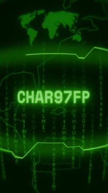 Eski yeşil dikey Retro CRT ekran rastgele hata ve Haking biçimi içinde görünen metin CHARGING gösterilir