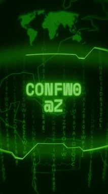 Eski yeşil Dikey Retro CRT ekranı CONFIG metnini gösteriyor Rastgele hata ve Haking biçiminde görünüm tamam